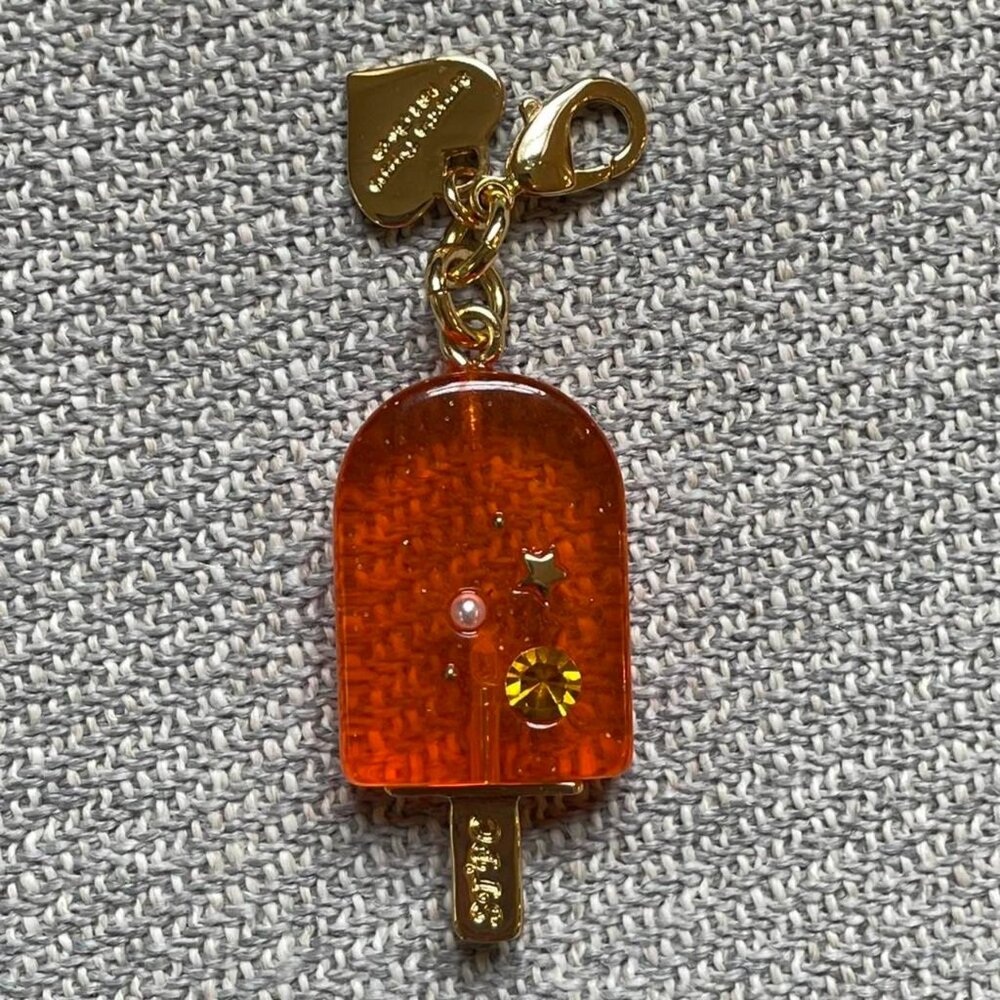 Orange Popsicle Charm — Kawaii Sparkle Accessory 🍊